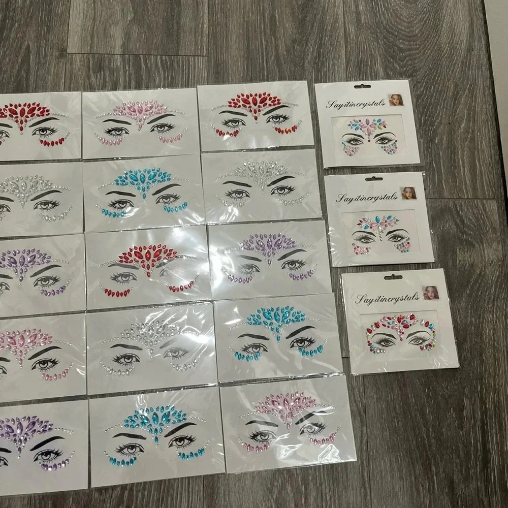 Set of 3 Face Gem Stickers Festival Makeup Mermaid Fairy Carnival New You Pick 3 - Picture 9 of 9